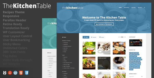 The Kitchen Table -Responsive Recipes WordPress Theme