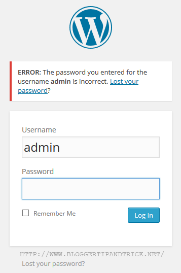 Wordpress Login Error