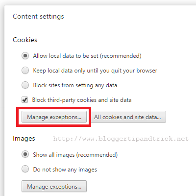 Chrome Content Settings