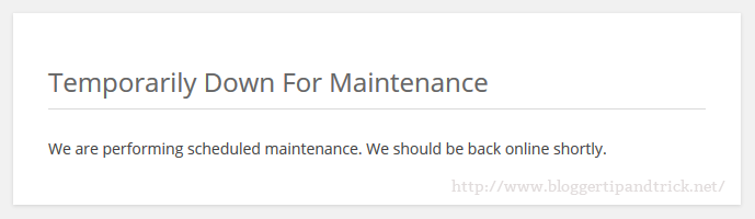 Maintenance Mode for WordPress