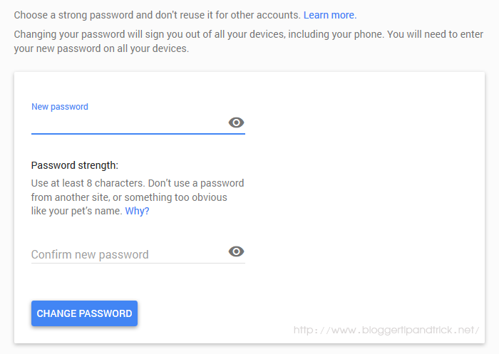 Enter and Confirm Your Password