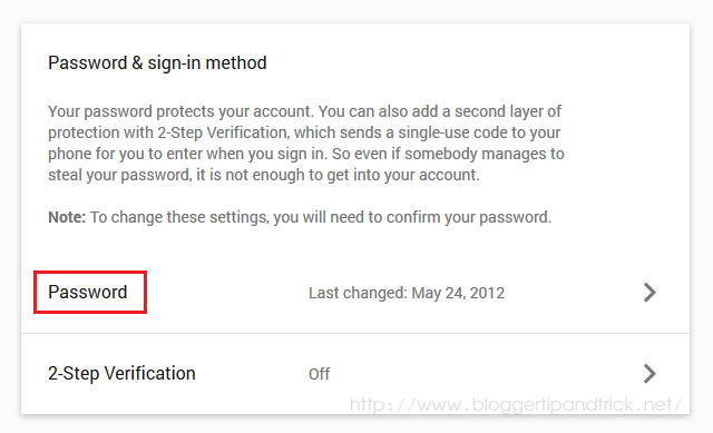 Password and sign-in method