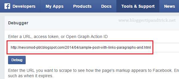 Facebook Debugger Tool