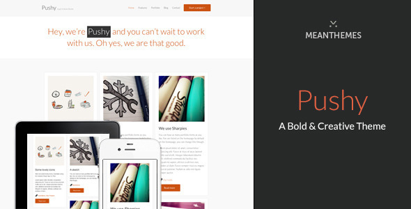 Pushy - A Bold & Creative Marketing WP theme