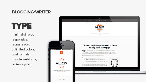 Type - Clean & Minimalist Blogging Theme