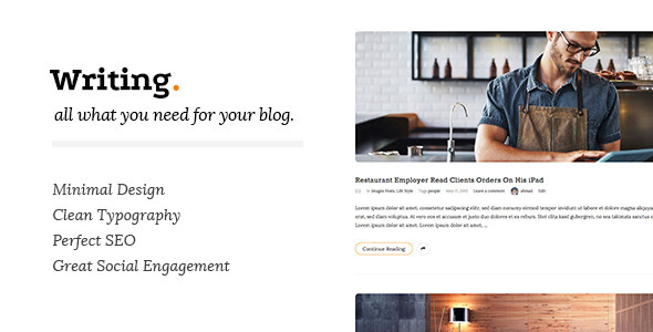 Writing - Clean & Minimal Blog WordPress Theme