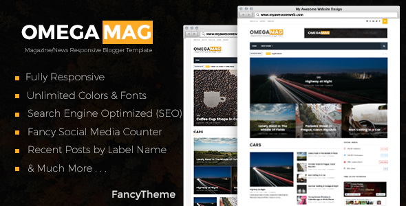 OmegaMag Blogger Template