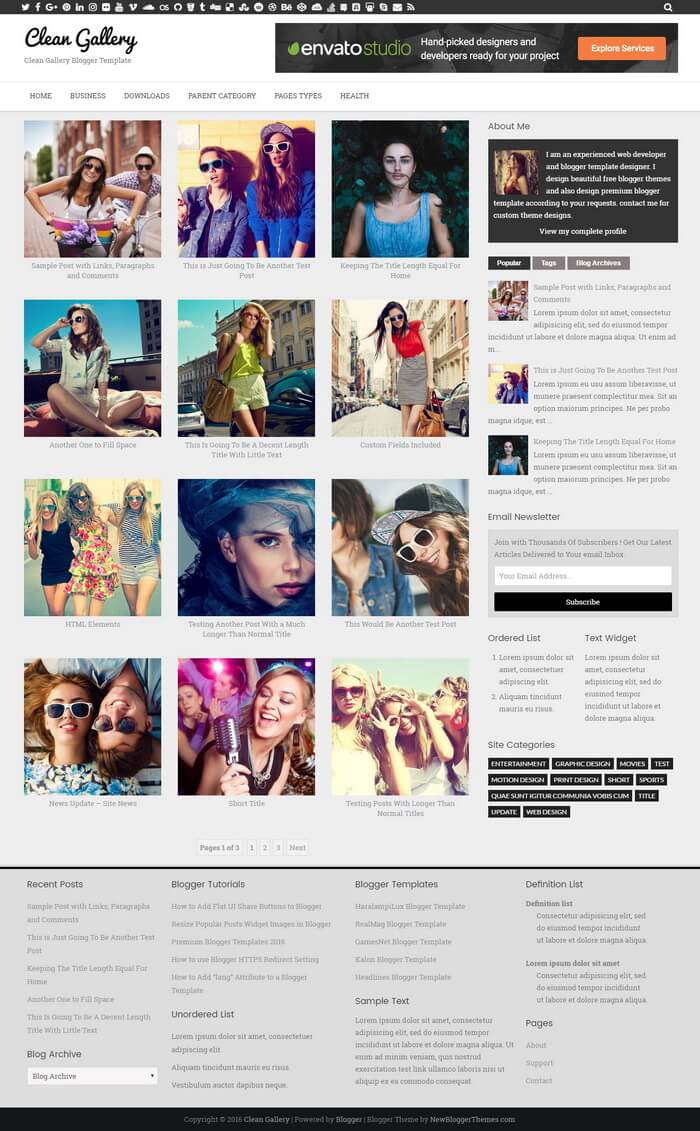 Clean Gallery Blogger Theme