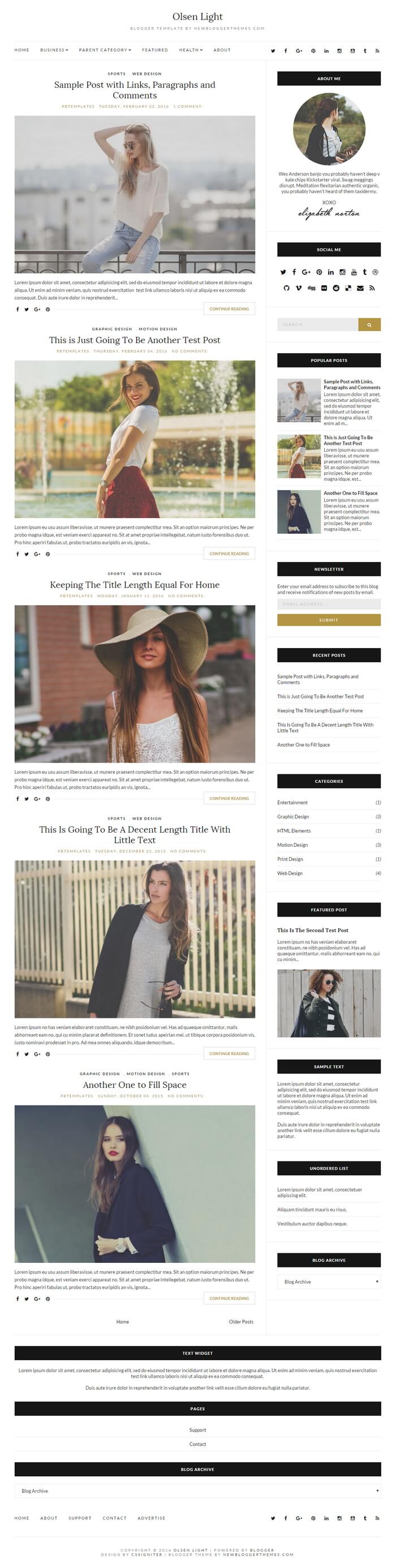 Olsen Light Blogger Theme