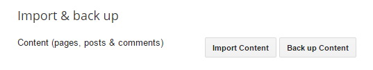 Blogger Back up Content Button