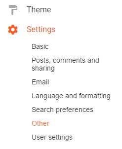 Blogger Other Settings