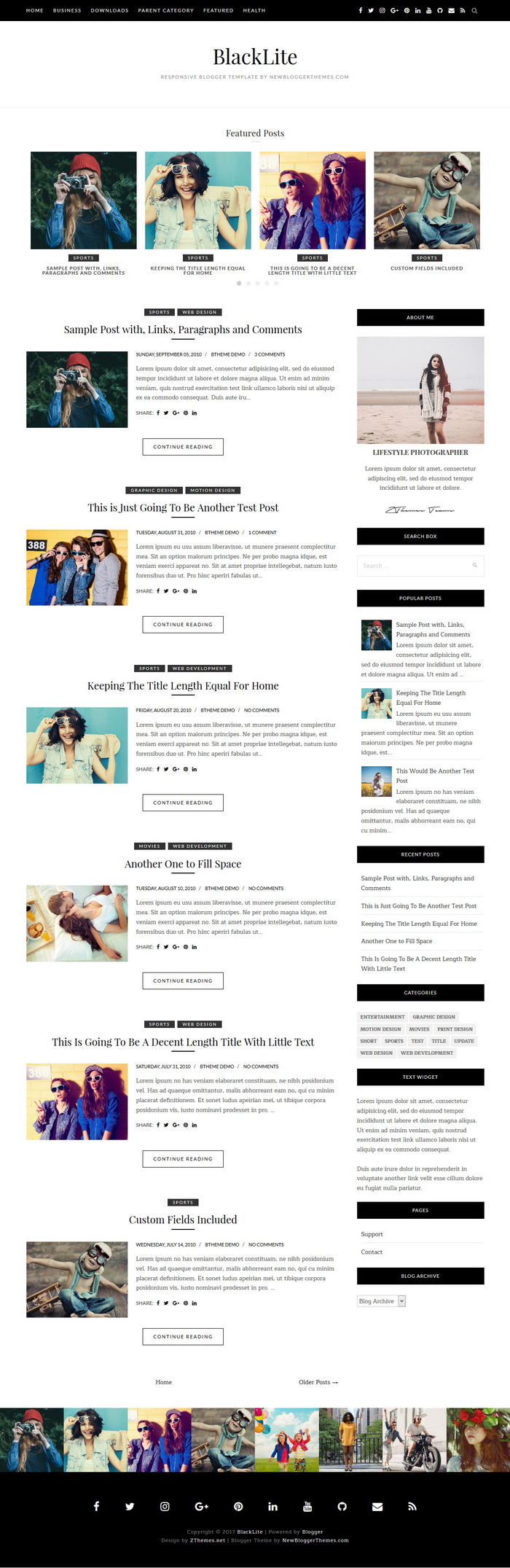 BlackLite Blogger Theme