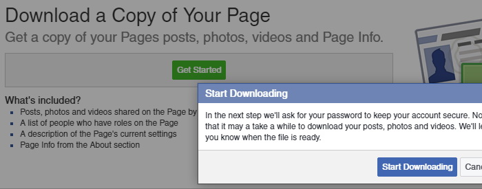 Download a Copy of Your Facebook Page