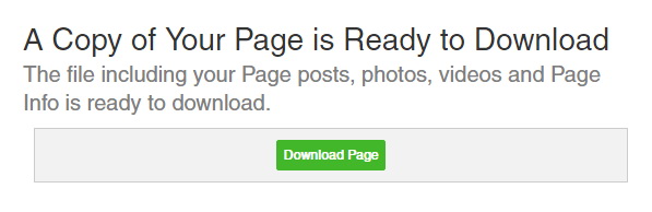 Facebook Page Download Ready