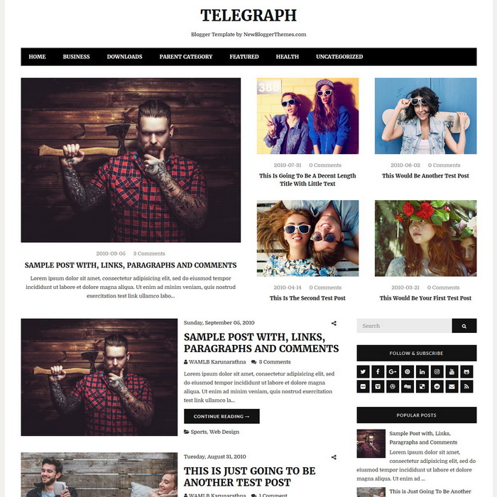 Telegraph Blogger Template