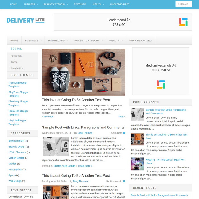 Delivery Lite Blogger Template