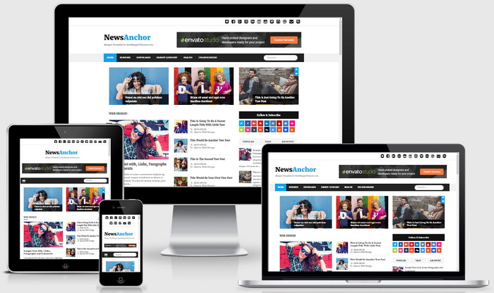 Responsive View - NewsAnchor Blogger Template