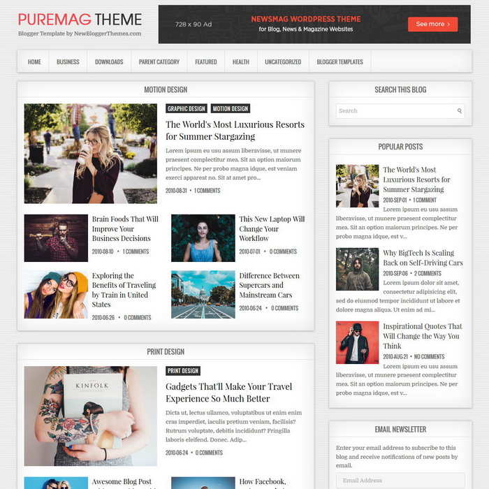 PureMag Blogger Template