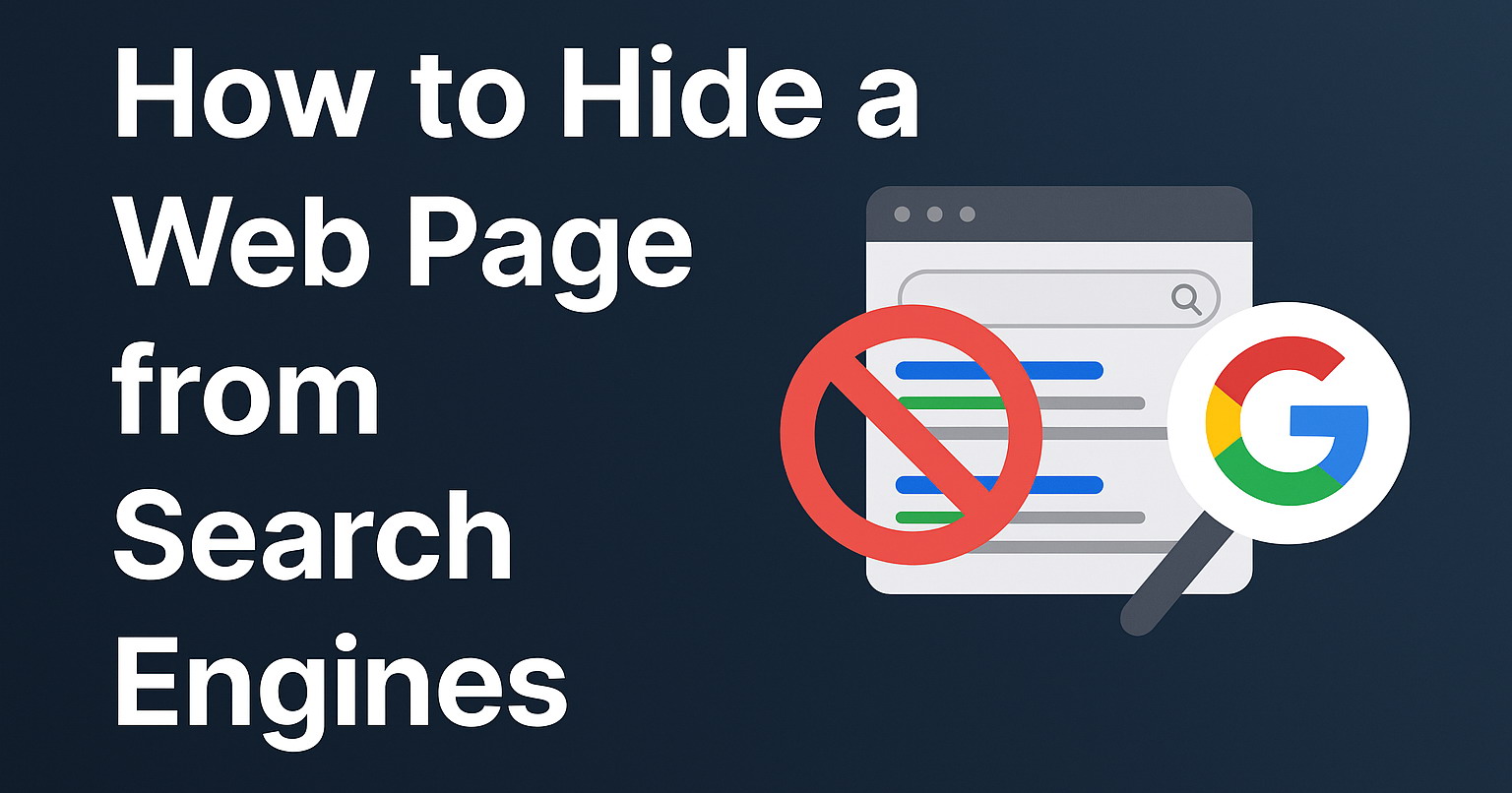 How to Hide a Web Page from Search Engines