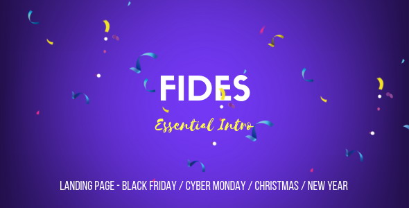 Fides - Essential Intro | Black Friday | Cyber Monday | Christmas | Campaign Landing Page Template